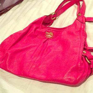 Bright pink like new Coach hobo